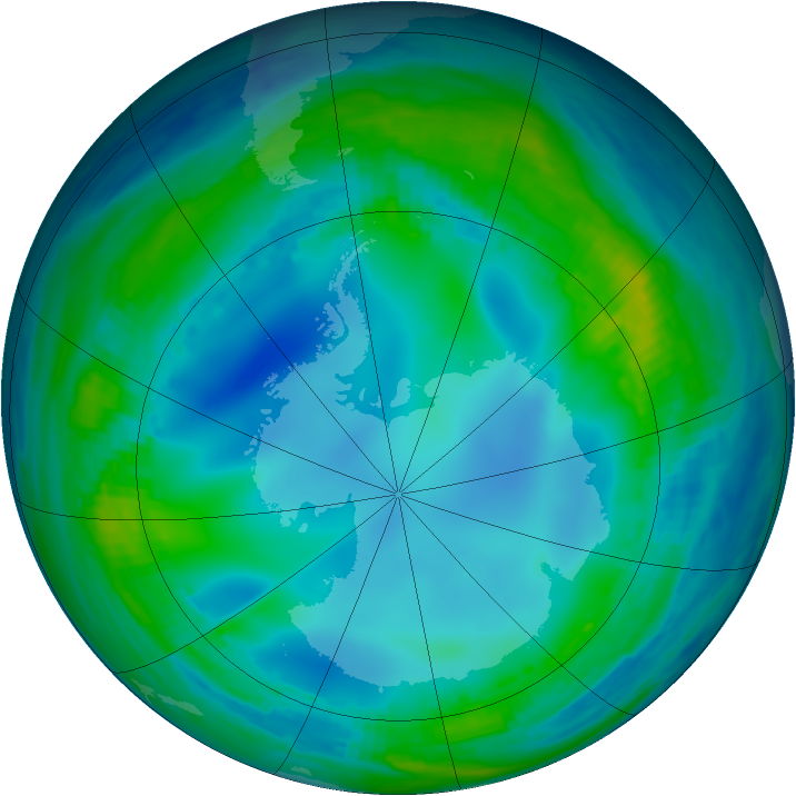 Antarctic ozone map for 28 May 1985